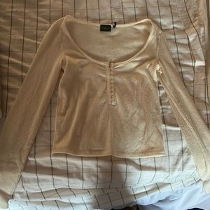 Pale yellow urban scoop neck sweater